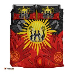 Aboriginal Family Bedding Set Flag Style