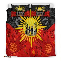 Aboriginal Family Bedding Set Flag Style