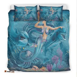 Bedding Set - Australia Beautiful Mermaid With Dolphin