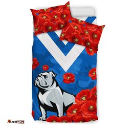 Bulldogs Bedding Set Poppy Flowers