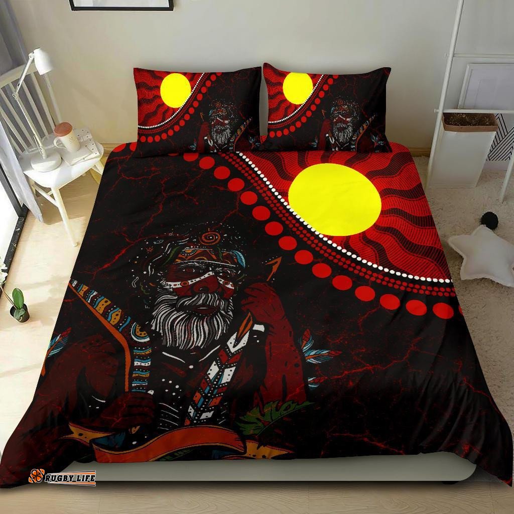 Aboriginal Bedding Set - Indigenous People And Sun