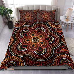 ABoriginal Bedding Set - Aboriginal Dot Painting Flowers Style Ver02