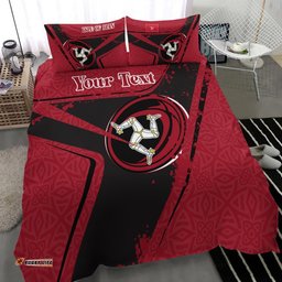 Custom Text Isle Of Man Rugby Personalised Bedding Set - Isle Of Man Rugby