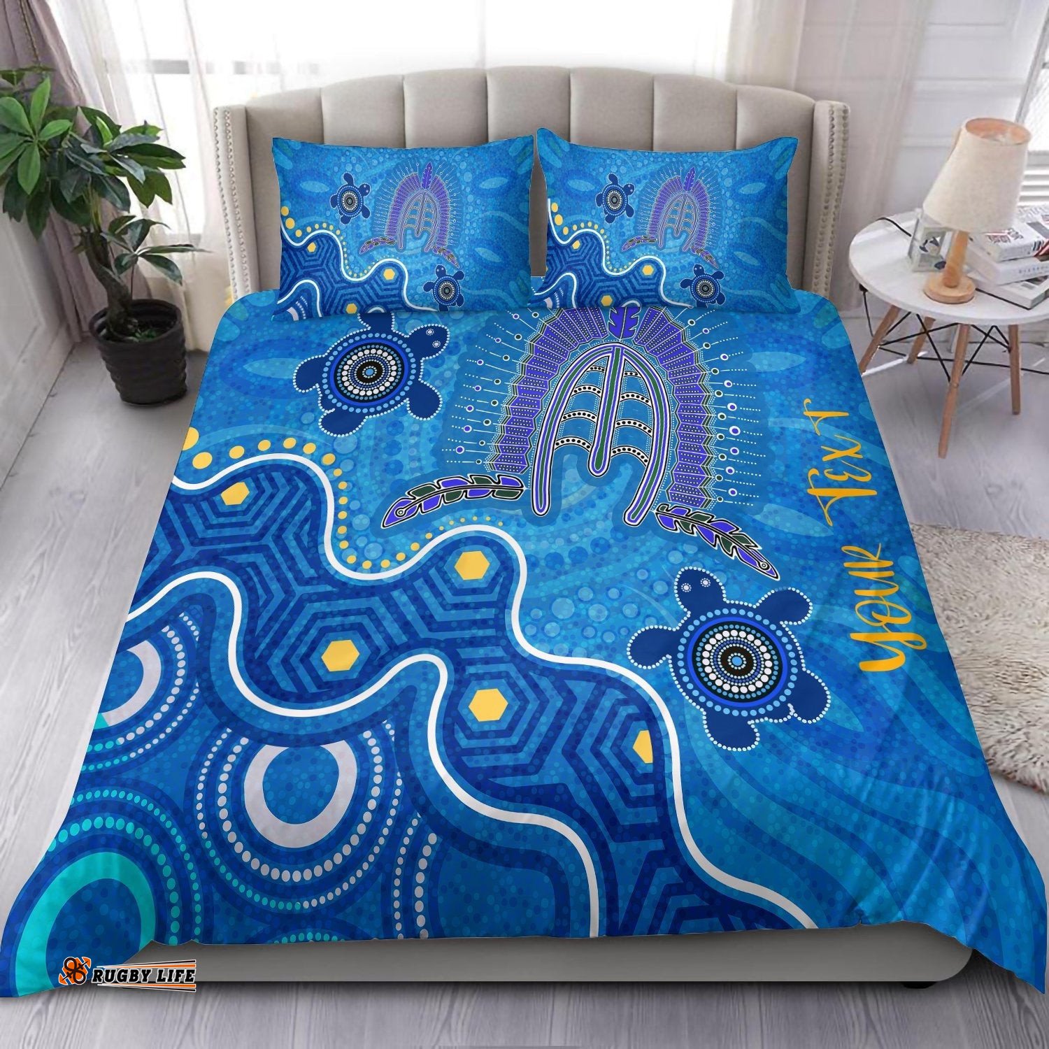 Torres Strait Personalised Bedding Set - Dhari And Turtle