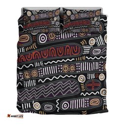 Aboriginal Bedding Set - Aboriginal Style Tribal Black Mythology