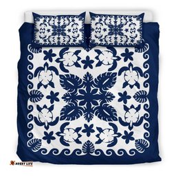 Turtle with Hibiscus Royal Navy Bedding Set