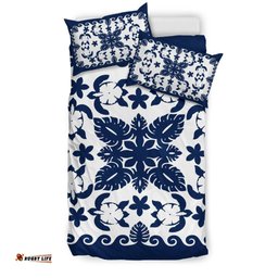Turtle with Hibiscus Royal Navy Bedding Set