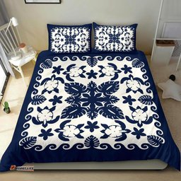 Turtle with Hibiscus Royal Navy Bedding Set