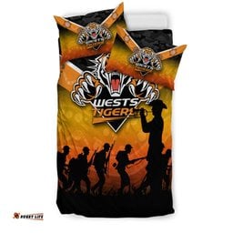 Wests Tigers Anzac Day Indigenous Art Bedding Set -