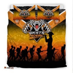 Wests Tigers Anzac Day Indigenous Art Bedding Set -