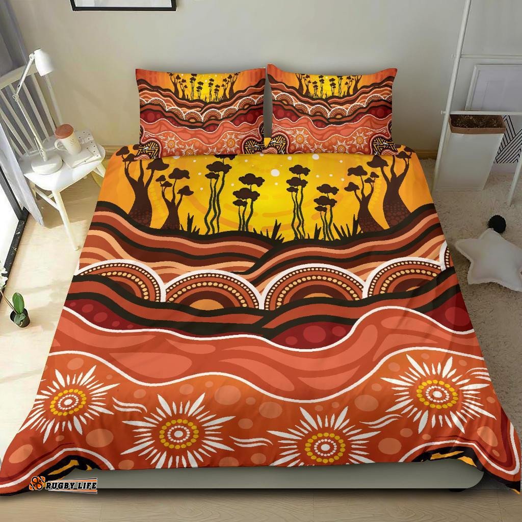 Aboriginal Bedding Set - Boab Tree Dot Painting Ver01