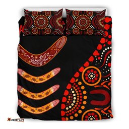 Aboriginal Personalised Bedding Set - Aboriginal Boomerangs With Dot Painting Pattern