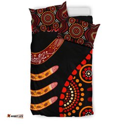 Aboriginal Personalised Bedding Set - Aboriginal Boomerangs With Dot Painting Pattern