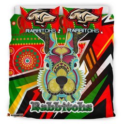 Rabbitohs Rugby Bedding Set - Indigenous Rabbitohs Soul RLT13