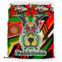 Rabbitohs Rugby Bedding Set - Indigenous Rabbitohs Soul RLT13