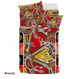 Aboriginal Bedding Set, Kangaroo Dot Painting Patterns