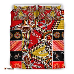 Aboriginal Bedding Set, Kangaroo Dot Painting Patterns