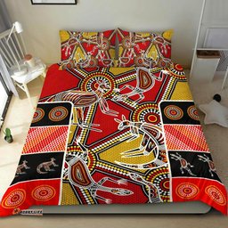 Aboriginal Bedding Set, Kangaroo Dot Painting Patterns