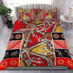 Aboriginal Bedding Set, Kangaroo Dot Painting Patterns