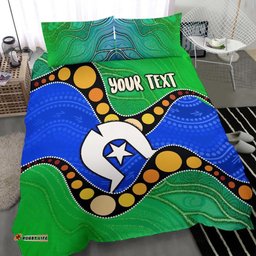 Custom Torres Strait Islands Bedding Set - Flag with Aboriginal Patterns
