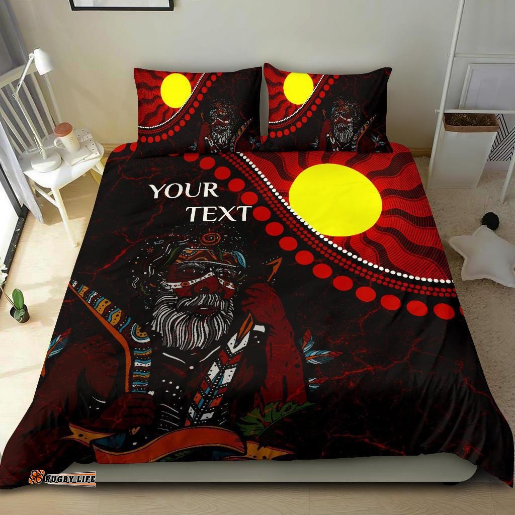 Custom Aboriginal Bedding Set - Indigenous People And Sun