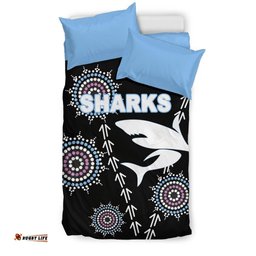 Cronulla Bedding Set Sharks Simple Indigenous - Black