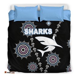 Cronulla Bedding Set Sharks Simple Indigenous - Black