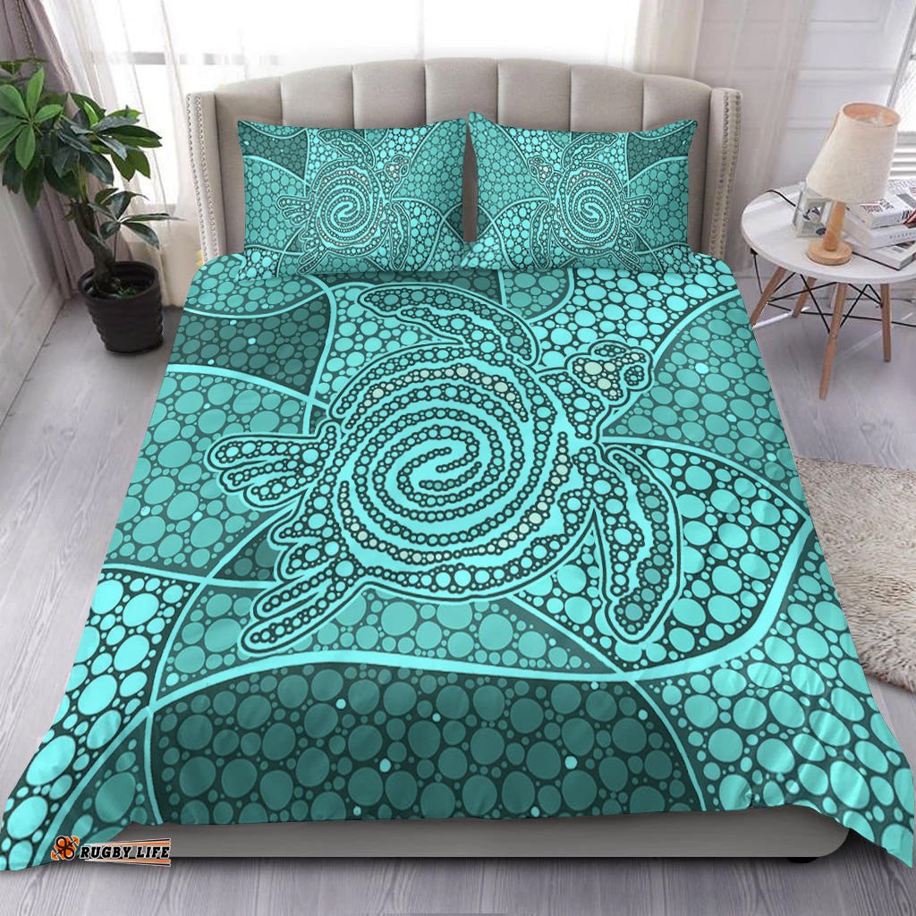 Turtle Bedding Set Aboriginal Green Style