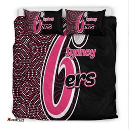 Sydney Sixers Bedding Set Cricket Aboriginal Dot Patterns