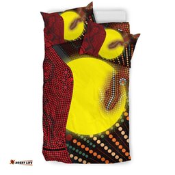 Aboriginal Bedding Set - Indigenous Snake Sun Dot Painting