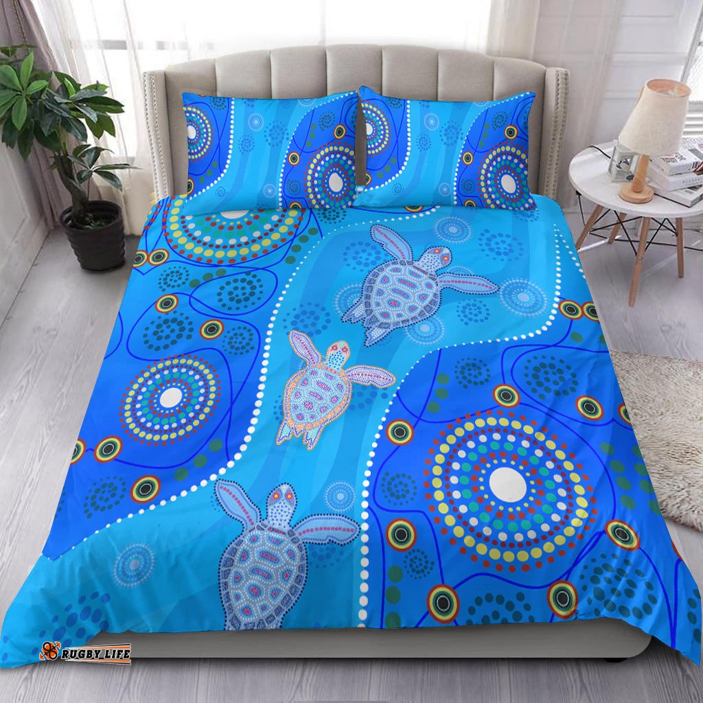 Aboriginal Art Turtle Bedding Set Indigenous Simple Vibes
