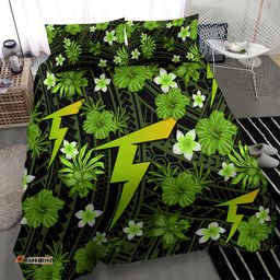 Australian Thunder Cricket Bedding Set Baeuty Pacific Hibiscus and Polynesian Pattern