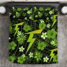 Australian Thunder Cricket Bedding Set Baeuty Pacific Hibiscus and Polynesian Pattern