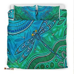 Australia Indigenous Bedding Set Aussie Life - Dragonfly 07