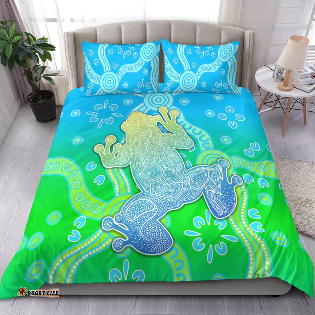 Aboriginal Frog Bedding Set Indigenous Simple Vibes