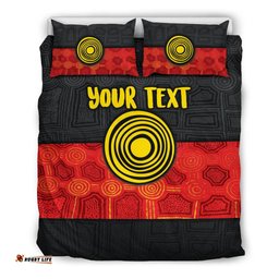 Personalised Aboriginal Bedding Set - Aussie Indigenous Flag