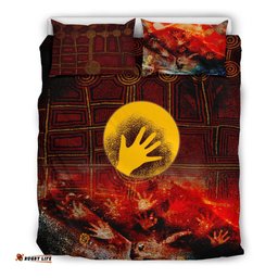 Aboriginal Bedding Set - Indigenous Flag Hand Art