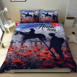 VibeHoodie Bedding Set - Anzac Day Lest We Forget Vintage Poppies Bedding Set