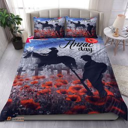 VibeHoodie Bedding Set - Anzac Day Lest We Forget Vintage Poppies Bedding Set