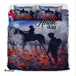 VibeHoodie Bedding Set - Anzac Day Lest We Forget Vintage Poppies Bedding Set