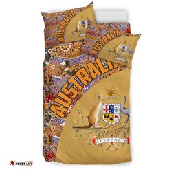 Aboriginal Bedding Sets, Australian Coat Of Arms Kangaroo Crocodile Kookaburra