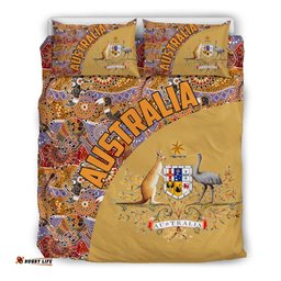 Aboriginal Bedding Sets, Australian Coat Of Arms Kangaroo Crocodile Kookaburra