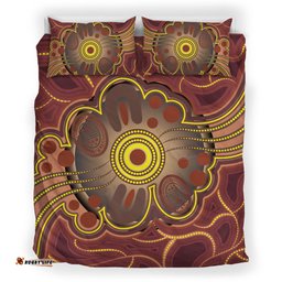 Australia Aboriginal Inspired Bedding Set - Aboriginal Connection Concept Artwork 04
