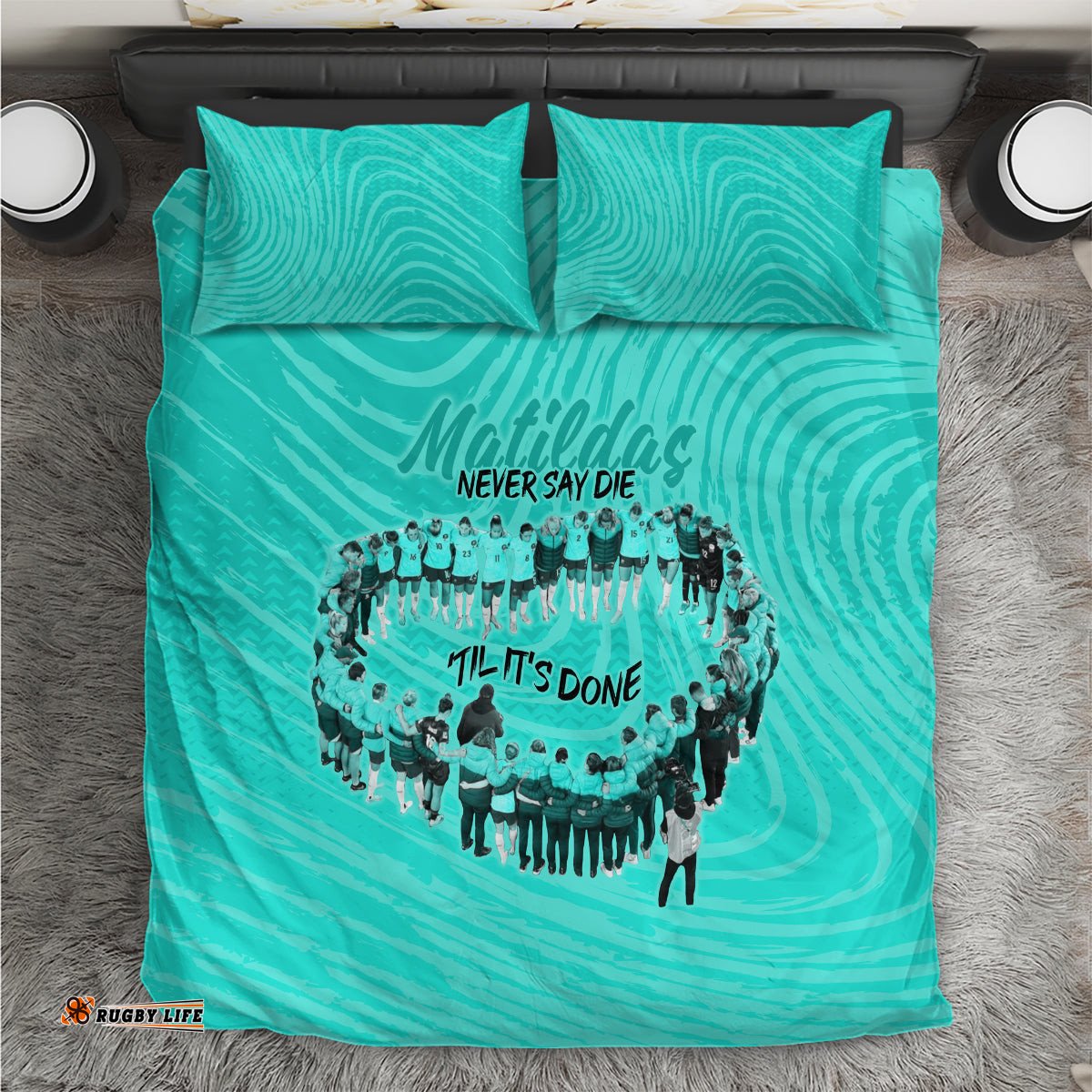 Matildas Til Its Done Custom Bedding Set Australia Womens Soccer Turquoise Style