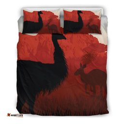 Bedding Set - Australian Nature with Emu and Kangaroo