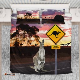 Bedding Sets - Kangaroo Bed Kangaroo Sign Landscape Art
