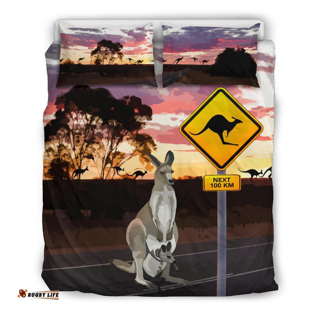 Bedding Sets - Kangaroo Bed Kangaroo Sign Landscape Art