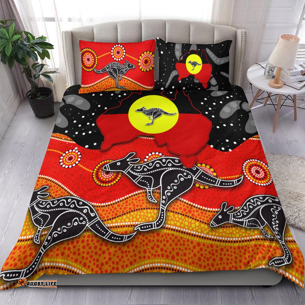 Aboriginal Flag Bedding Set Map Aussie