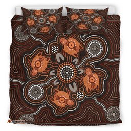 Australia Indigenous Bedding Set - Turtle Art Aboriginal Inspired