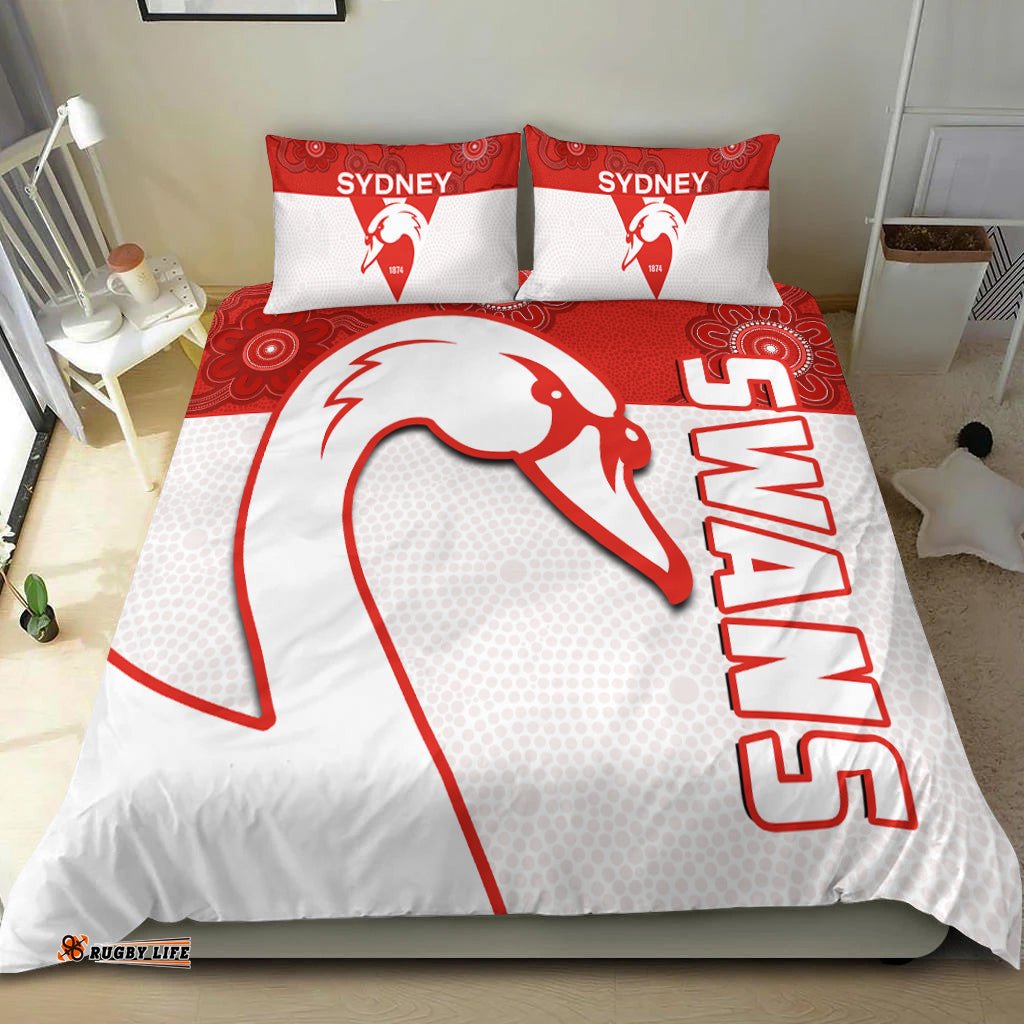 Sydney Football Bedding Set Swans 1874 Dot Painting Artsy